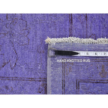 Load image into Gallery viewer, 6&#39;x8&#39;7&quot; Purple Overdyed, Peshawar Design, Hand Knotted, Pure Wool, Oriental Rug FWR485580