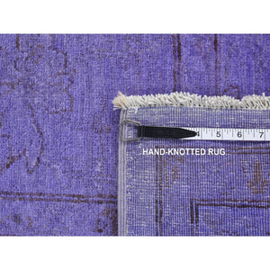 6'x8'7" Purple Overdyed, Peshawar Design, Hand Knotted, Pure Wool, Oriental Rug FWR485580