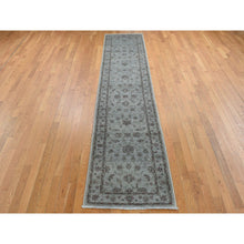 Load image into Gallery viewer, 2&#39;8&quot;x13&#39; Agreeable Gray, Overdyed Ziegler Mahal, Pure Wool, Hand Knotted, Runner Oriental Rug FWR485592