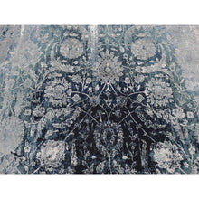 Load image into Gallery viewer, 6&#39;1x9&#39;1&quot; Aegean Blue, Persian Tabriz Broken And Erased Design, Wool And Silk, Hand Knotted, Oriental Rug FWR485628