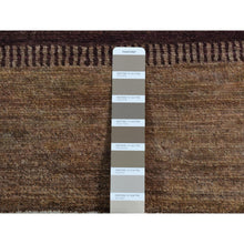 Load image into Gallery viewer, 5&#39;4&quot;x7&#39;8&quot; Coffee Brown, Striped Modern Gabbeh Design, Hand Knotted, Pure Wool, Oriental Rug FWR485640