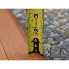 Load image into Gallery viewer, 5&#39;2&quot;x7&#39; Carbon Gray With Mix Of Gold, Persian Medallion Design, Wool And Pure Silk, Hand Knotted, Oriental Rug FWR485772