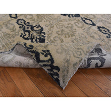 Load image into Gallery viewer, 5&#39;10&quot;x8&#39;7&quot; Almond Brown, Tone On Tone Ikat Design, Pure Wool, Hand Knotted, Oriental Rug FWR485784