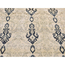 Load image into Gallery viewer, 5&#39;10&quot;x8&#39;7&quot; Almond Brown, Tone On Tone Ikat Design, Pure Wool, Hand Knotted, Oriental Rug FWR485784