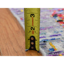 Load image into Gallery viewer, 6&#39;x9&#39;1&quot; Ash Gray, Colorful Erased Rossets, Sari Silk With Textured Wool, Hand Knotted, Oriental Rug FWR485790
