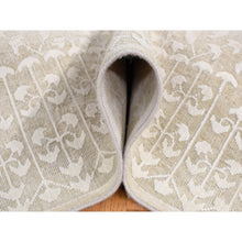 Load image into Gallery viewer, 6&#39;1&quot;x9&#39;4&quot; Vanilla White, Hand Knotted, Tone On Tone, Pure Silk With Textured Wool, Oriental Rug FWR485826