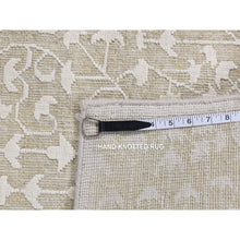 Load image into Gallery viewer, 6&#39;1&quot;x9&#39;4&quot; Vanilla White, Hand Knotted, Tone On Tone, Pure Silk With Textured Wool, Oriental Rug FWR485826