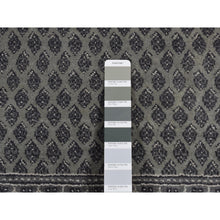 Load image into Gallery viewer, 6&#39;x9&#39; Battleship Gray, Sarouk Mir Small Repetitive Boteh Design, Wool And Silk, Hand Knotted, Oriental Rug FWR485844