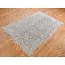 Load image into Gallery viewer, 5&#39;9&quot;x9&#39; Taupe, Fine Jacquard Hand Loomed, Modern Tone On Tone, Wool And Art Silk, Oriental Rug FWR485862