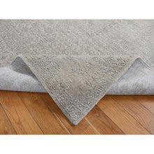 Load image into Gallery viewer, 5&#39;9&quot;x9&#39; Taupe, Fine Jacquard Hand Loomed, Modern Tone On Tone, Wool And Art Silk, Oriental Rug FWR485862