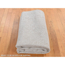 Load image into Gallery viewer, 5&#39;9&quot;x9&#39; Taupe, Fine Jacquard Hand Loomed, Modern Tone On Tone, Wool And Art Silk, Oriental Rug FWR485862