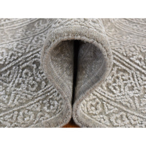 5'9"x9' Dorian Gray, Wool And Plant Based Silk, Fine Jacquard Hand Loomed, Tone On Tone, Oriental Rug FWR485868
