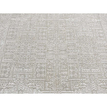 Load image into Gallery viewer, 5&#39;9&quot;x9&#39; Dorian Gray, Wool And Plant Based Silk, Fine Jacquard Hand Loomed, Tone On Tone, Oriental Rug FWR485868