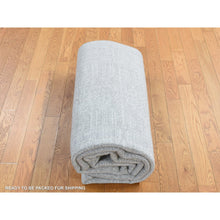 Load image into Gallery viewer, 5&#39;9&quot;x9&#39; Dorian Gray, Wool And Plant Based Silk, Fine Jacquard Hand Loomed, Tone On Tone, Oriental Rug FWR485868