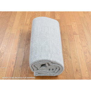 5'9"x9' Dorian Gray, Wool And Plant Based Silk, Fine Jacquard Hand Loomed, Tone On Tone, Oriental Rug FWR485868