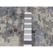 Load image into Gallery viewer, 6&#39;x8&#39;10&quot; Cloud Gray, Hi-low Pile, Abstract Design, Wool And Silk, Soft To The Touch, Hand Knotted, Oriental Rug FWR485880