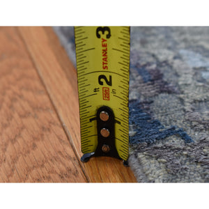 6'x8'10" Cloud Gray, Hi-low Pile, Abstract Design, Wool And Silk, Soft To The Touch, Hand Knotted, Oriental Rug FWR485880
