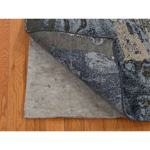 Load image into Gallery viewer, 6&#39;x9&#39;2&quot; Blue, Geological Design, Wool And Pure Silk, Soft To The Touch, Hand Knotted, Oriental Rug FWR485886