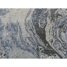 Load image into Gallery viewer, 6&#39;x9&#39;2&quot; Blue, Geological Design, Wool And Pure Silk, Soft To The Touch, Hand Knotted, Oriental Rug FWR485886