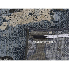 Load image into Gallery viewer, 6&#39;x9&#39;2&quot; Blue, Geological Design, Wool And Pure Silk, Soft To The Touch, Hand Knotted, Oriental Rug FWR485886