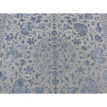 Load image into Gallery viewer, 5&#39;7&quot;x7&#39;10&quot; Silk Gray, Kashan, 250 Kpsi, Half Wool Half Silk, Hand Knotted, Soft To The Touch, Oriental Rug FWR485892