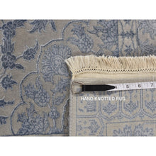 Load image into Gallery viewer, 5&#39;7&quot;x7&#39;10&quot; Silk Gray, Kashan, 250 Kpsi, Half Wool Half Silk, Hand Knotted, Soft To The Touch, Oriental Rug FWR485892