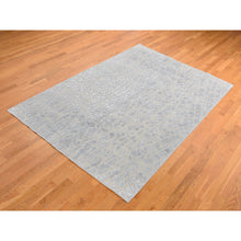 Load image into Gallery viewer, 6&#39;x8&#39;10&quot; Goose Gray, Flat Pile With Raised Silk, Hand Knotted, Tone On Tone, Oriental Rug FWR485904