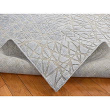 Load image into Gallery viewer, 6&#39;x8&#39;10&quot; Goose Gray, Flat Pile With Raised Silk, Hand Knotted, Tone On Tone, Oriental Rug FWR485904