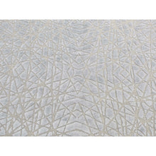 Load image into Gallery viewer, 6&#39;x8&#39;10&quot; Goose Gray, Flat Pile with Raised Silk, Hand Knotted, Tone on Tone, Oriental Rug FWR485904