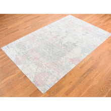 Load image into Gallery viewer, 5&#39;9&quot;x9&#39;3&quot; Pearl White, The Pastel Collection, Silk With Textured Wool, Hand Knotted, Oriental Rug FWR485916