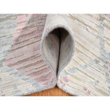 Load image into Gallery viewer, 5&#39;9&quot;x9&#39;3&quot; Pearl White, The Pastel Collection, Silk With Textured Wool, Hand Knotted, Oriental Rug FWR485916