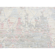 Load image into Gallery viewer, 5&#39;9&quot;x9&#39;3&quot; Pearl White, The Pastel Collection, Silk With Textured Wool, Hand Knotted, Oriental Rug FWR485916