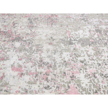 Load image into Gallery viewer, 5&#39;10&quot;x8&#39;9&quot; Pastel Pink, Hi-Lo Pile, Abstract Design, Wool and Silk, Hand Knotted, Oriental Rug FWR485934