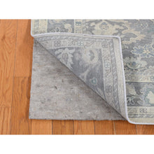 Load image into Gallery viewer, 6&#39;1&quot;x8&#39;9&quot; Battleship Gray, Hand Knotted, Oushak Influence, Pure Silk And Textured Wool, Oriental Rug FWR485940