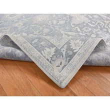 Load image into Gallery viewer, 6&#39;1&quot;x8&#39;9&quot; Battleship Gray, Hand Knotted, Oushak Influence, Pure Silk And Textured Wool, Oriental Rug FWR485940