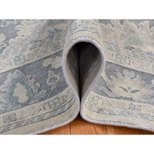Load image into Gallery viewer, 6&#39;1&quot;x8&#39;9&quot; Battleship Gray, Hand Knotted, Oushak Influence, Pure Silk And Textured Wool, Oriental Rug FWR485940