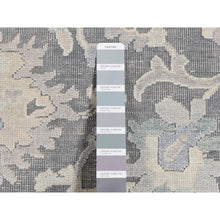 Load image into Gallery viewer, 6&#39;1&quot;x8&#39;9&quot; Battleship Gray, Hand Knotted, Oushak Influence, Pure Silk And Textured Wool, Oriental Rug FWR485940