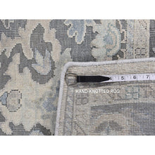 Load image into Gallery viewer, 6&#39;1&quot;x8&#39;9&quot; Battleship Gray, Hand Knotted, Oushak Influence, Pure Silk And Textured Wool, Oriental Rug FWR485940