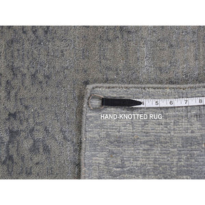 6'x9' Ash Gray, Muted Tone On Tone, Wool And Silk, Hand Loomed, Oriental Rug FWR485988
