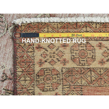 Load image into Gallery viewer, 3&#39;9&quot;x6&#39;1&quot; Vanilla Ice White, Fragment, Great Condition, Pure Wool, Hand Knotted, Faded Out, Worn Down, Cropped Thin, Ends And Sides Secured Professionally And Cleaned, Persian Vintage Oriental Rug FWR1416
