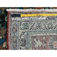 Load image into Gallery viewer, 3&#39;7&quot;x9&#39;9&quot; Almond Brown, Distressed Look Worn Wool Hand Knotted, Vintage Persian Lilahan Sheared Low, Wide Runner Oriental Rug FWR486366