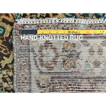 Load image into Gallery viewer, 3&#39;7&quot;x9&#39;2&quot; Dusted Clay Pink, Abrash Vintage Persian Hamadan Cropped Thin, Hand Knotted Soft Wool, Cleaned, Sides and Ends Secured, Wide Runner Oriental Evenly Worn Rug FWR515820