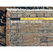 Load image into Gallery viewer, 3&#39;5&quot;x12&#39;6&quot; Midnight Blue, Antique Persian Malayer in Good Condition, Full Pile, Sides and Ends Professionally Secured, Clean, 100% Wool, Hand Knotted, Runner, Oriental Rug FWR469362