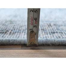 Load image into Gallery viewer, 9&#39;10&quot;x12&#39;2&quot; Light Blue Shabby Chic Vintage Persian Tabriz Hand Knotted Worn Wool, Sheared Low Distressed Look Oriental Rug FWR486594