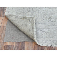 Load image into Gallery viewer, 6&#39;5&quot;x9&#39;4&quot; Gray Vintage Persian Tabriz Hand Knotted Worn Wool, Sheared Low Distressed Look, Shabby Chic Oriental Rug FWR486666