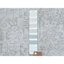 Load image into Gallery viewer, 6&#39;5&quot;x9&#39;4&quot; Gray Vintage Persian Tabriz Hand Knotted Worn Wool, Sheared Low Distressed Look, Shabby Chic Oriental Rug FWR486666