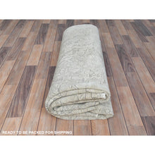 Load image into Gallery viewer, 6&#39;5&quot;x9&#39;4&quot; Gray Vintage Persian Tabriz Hand Knotted Worn Wool, Sheared Low Distressed Look, Shabby Chic Oriental Rug FWR486666