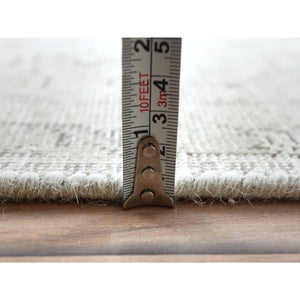 6'5"x9'4" Gray Vintage Persian Tabriz Hand Knotted Worn Wool, Sheared Low Distressed Look, Shabby Chic Oriental Rug FWR486666