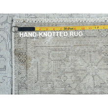 Load image into Gallery viewer, 6&#39;5&quot;x9&#39;5&quot; Onyx Black, Overdyed, Evenly Worn, Cropped Thin, Hand Knotted Sides and Ends Professionally Secured, Vintage Persian Tabriz, Sheared Low, Cleaned, Extra Soft Wool, Oriental Rug FWR521616