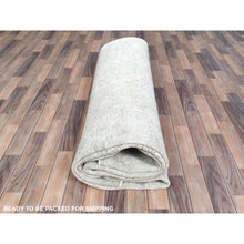 Load image into Gallery viewer, 9&#39;7&quot;x13&#39;2&quot; Beige Hand Knotted Vintage Persian Tabriz Worn Wool, Sheared Low Distressed Look, Shabby Chic Oriental Rug FWR486750